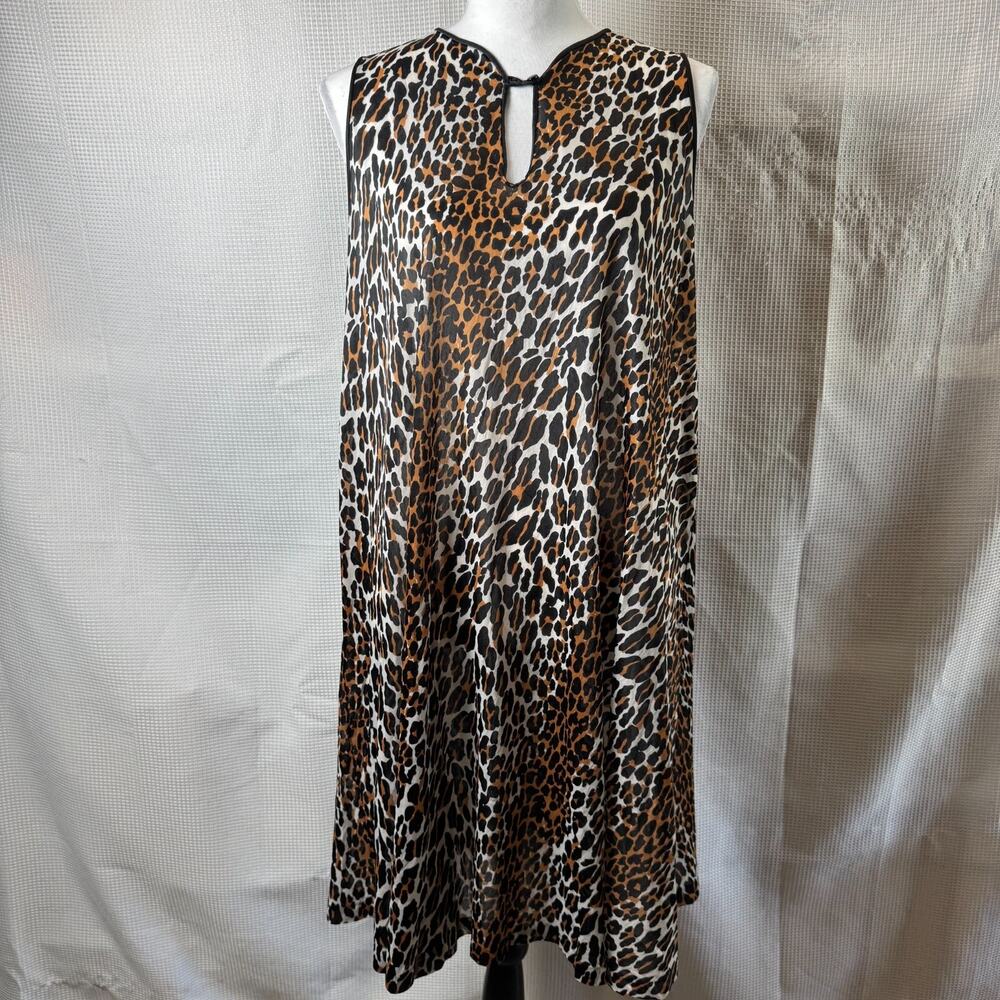Vintage Vanity Fair Nightgown 60s 70s Leopard Print Womens Sz L Retro Sexy EUC